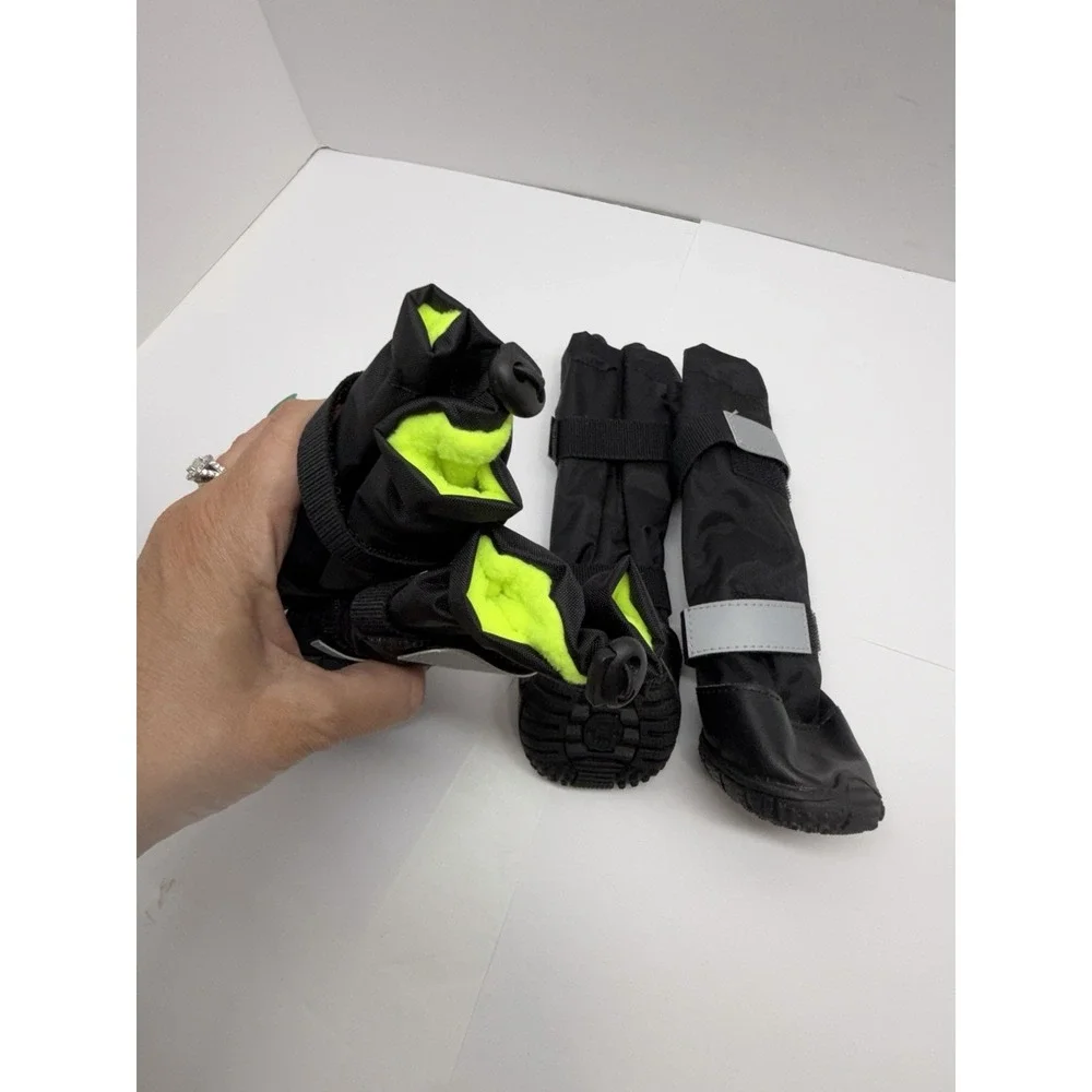 SUNFURA Dog Rain Boots w/Warm Fleece, Waterproof and Skid-Proof (Black S) Hike